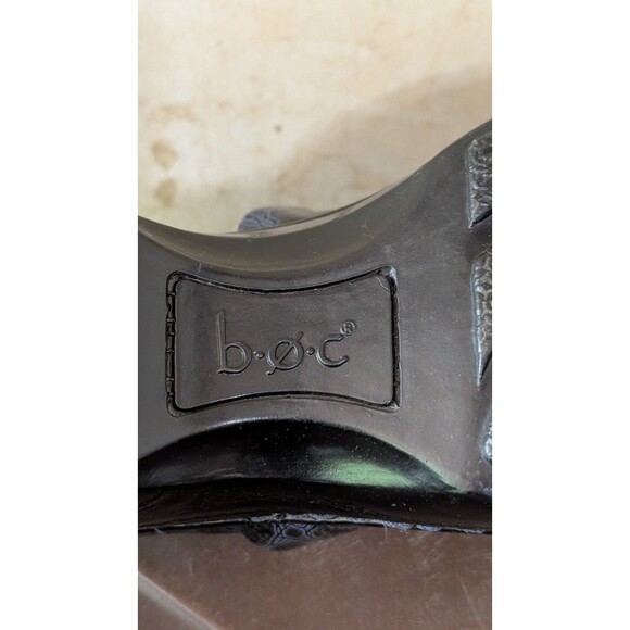 BOC Peggy Leather Wedge Clogs Women’s Size 7 Blue Black Shoes Slip On EXC COND - Picture 5 of 9